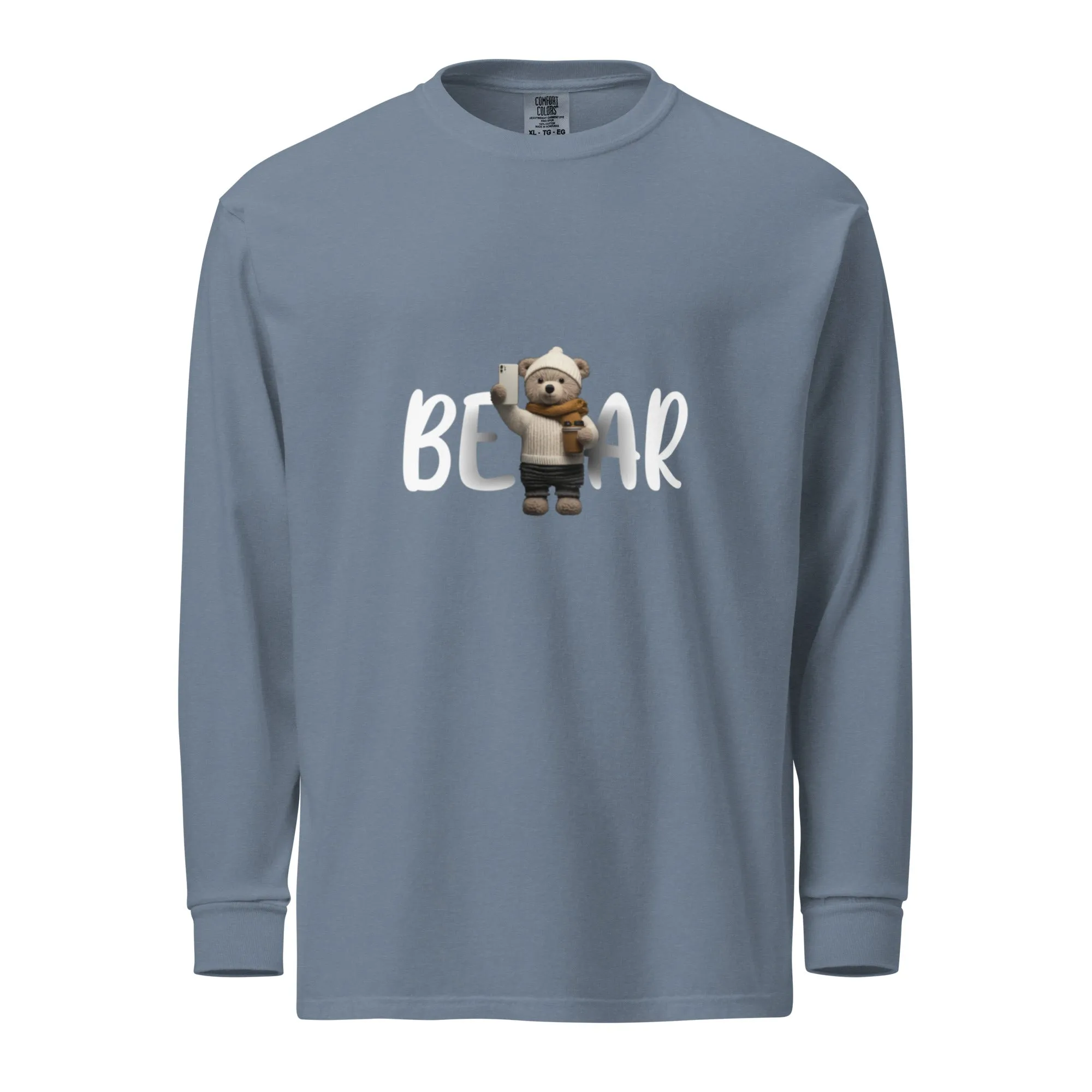 Winter Sweater Bear Garment-dyed heavyweight long-sleeve shirt