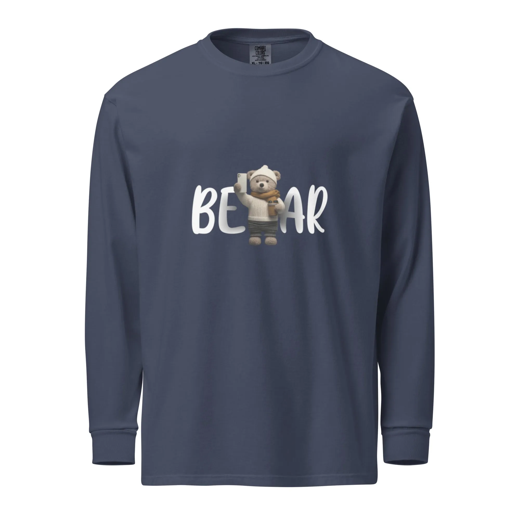 Winter Sweater Bear Garment-dyed heavyweight long-sleeve shirt