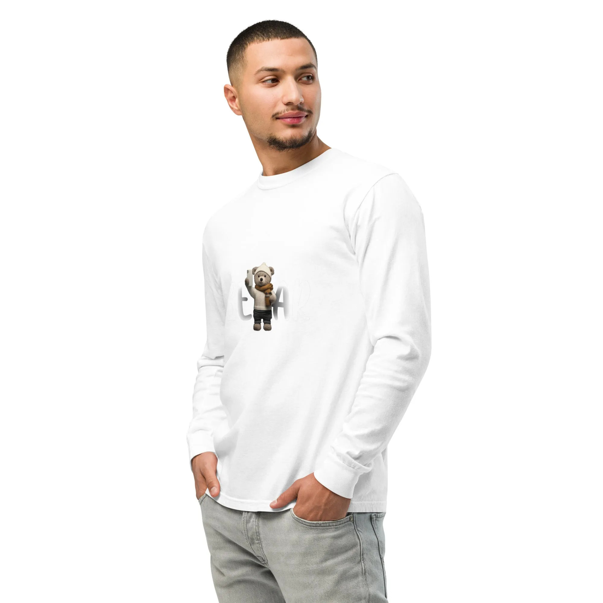 Winter Sweater Bear Garment-dyed heavyweight long-sleeve shirt
