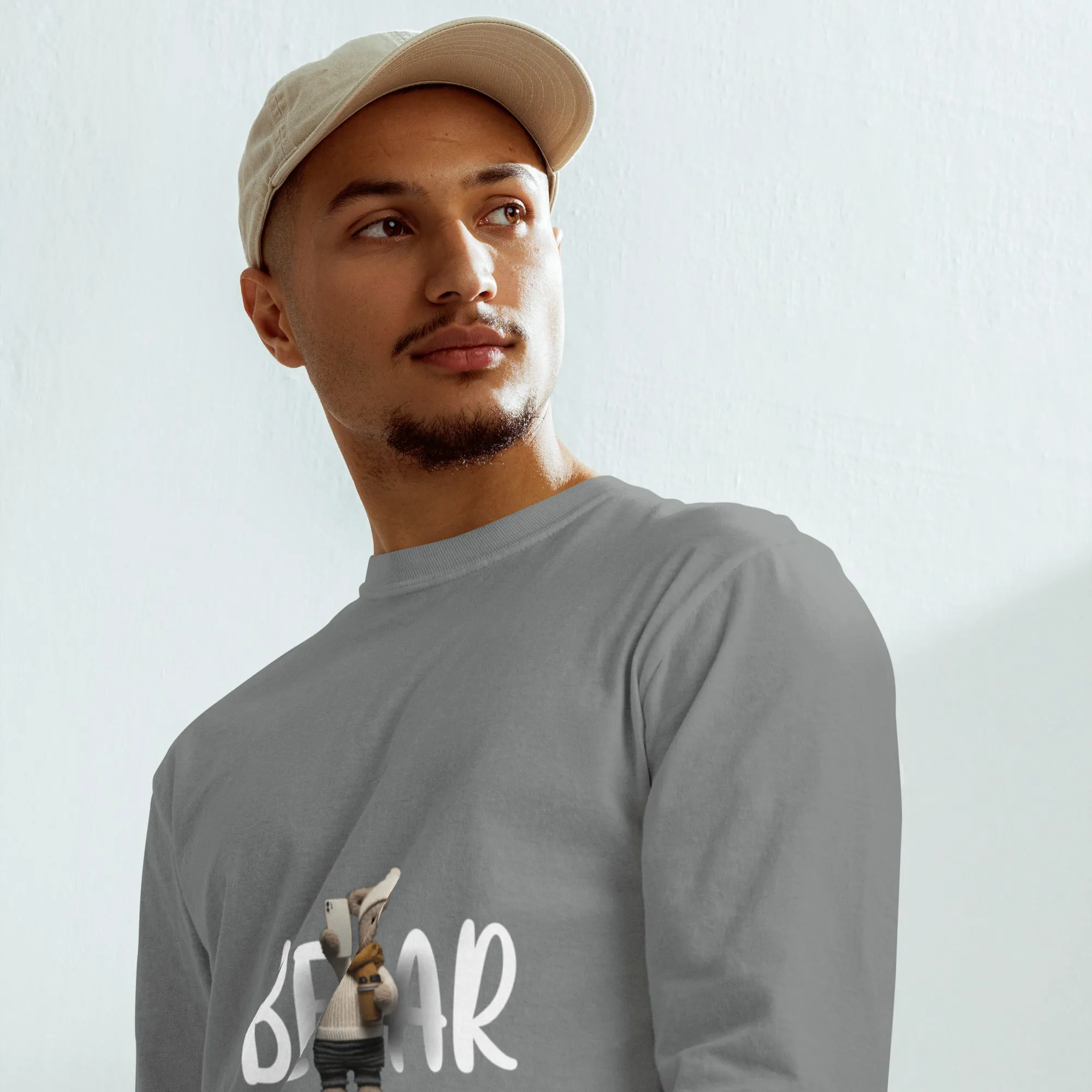 Winter Sweater Bear Garment-dyed heavyweight long-sleeve shirt