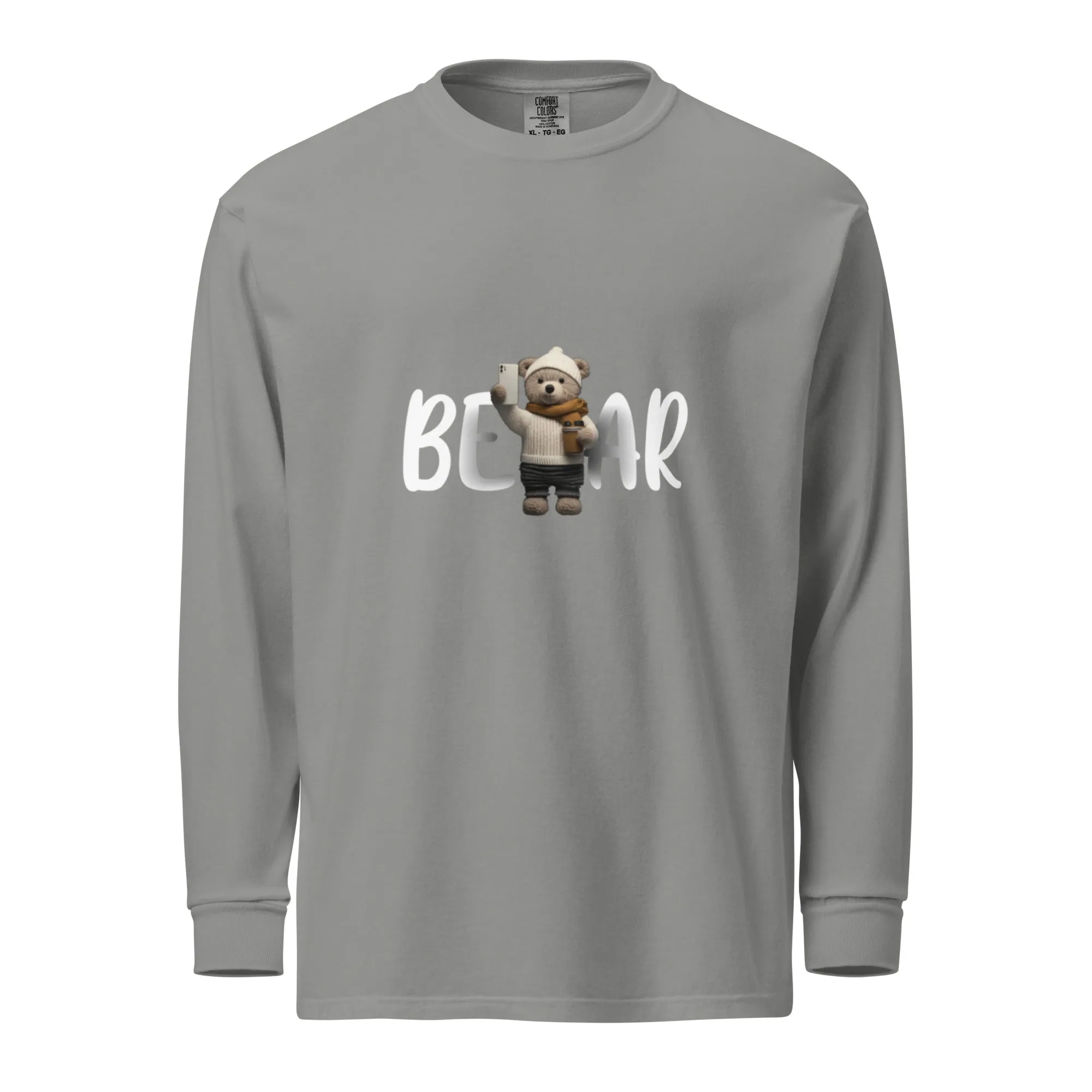 Winter Sweater Bear Garment-dyed heavyweight long-sleeve shirt