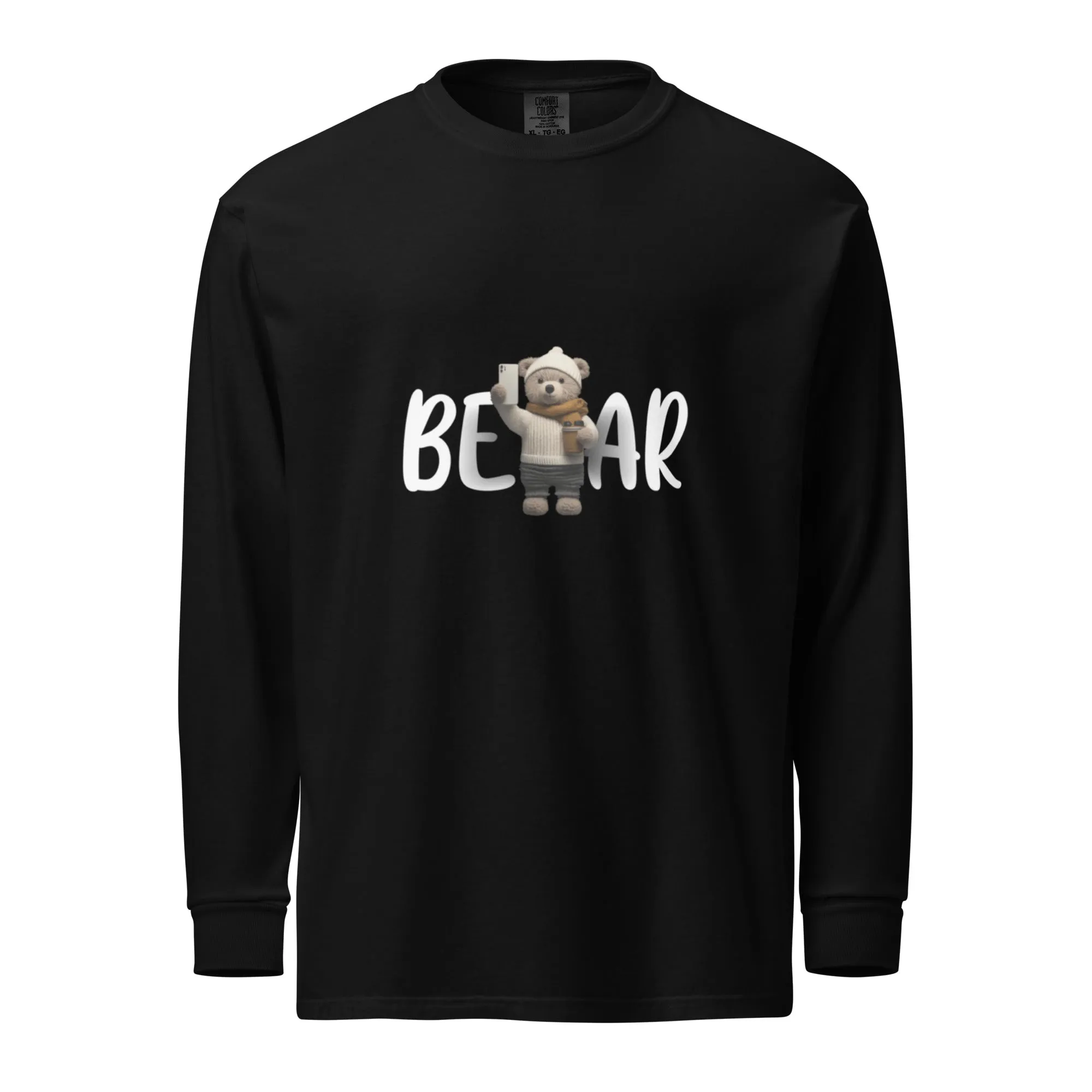 Winter Sweater Bear Garment-dyed heavyweight long-sleeve shirt