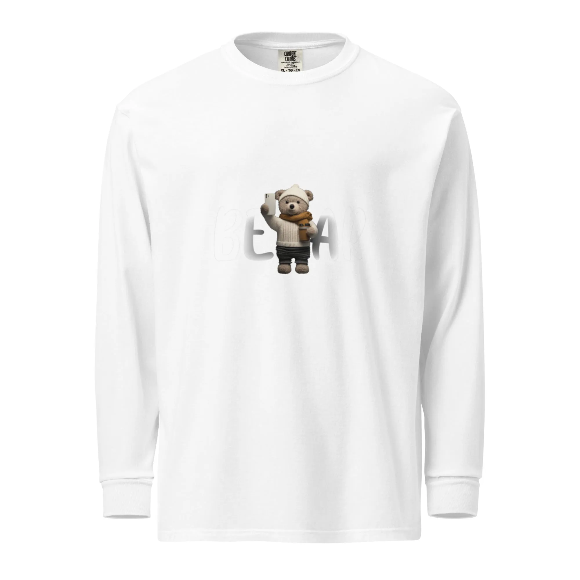 Winter Sweater Bear Garment-dyed heavyweight long-sleeve shirt