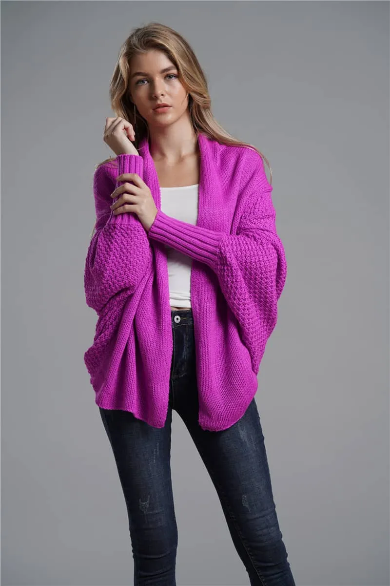 Women's cardigan sweater dolman sleeve knitted coat