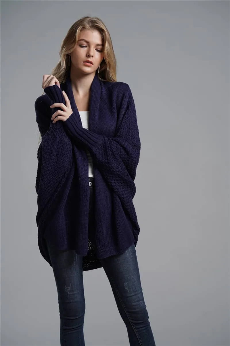 Women's cardigan sweater dolman sleeve knitted coat