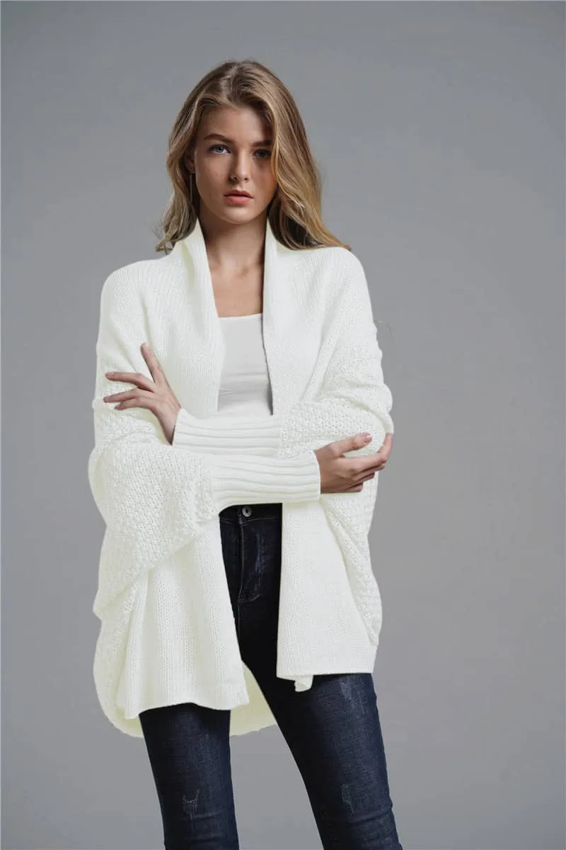 Women's cardigan sweater dolman sleeve knitted coat